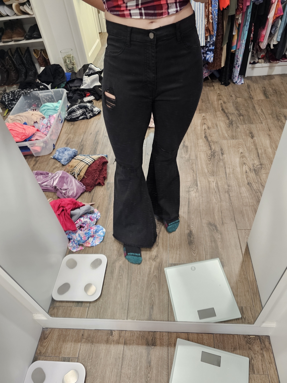 Black High-Rise Flare Jeans